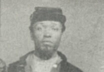Image of African American man standing in Civil War uniform